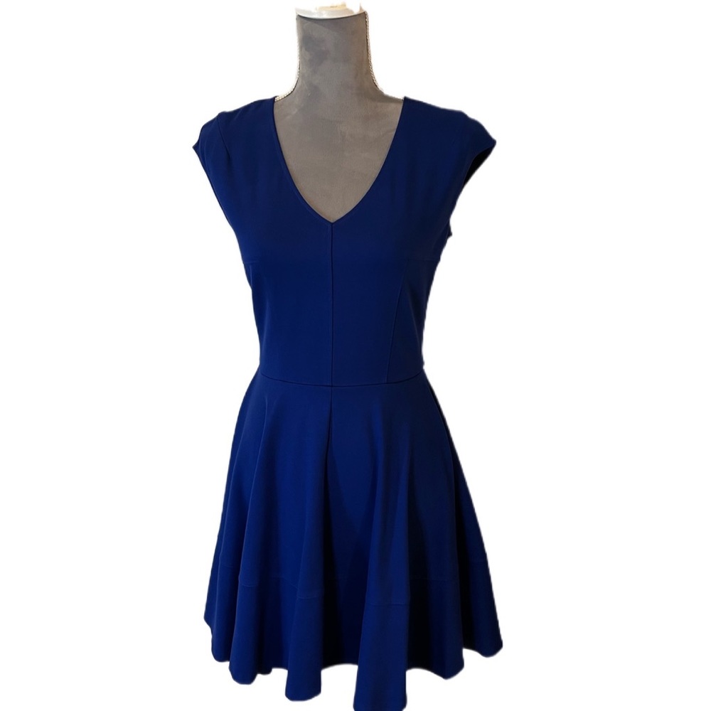 Bar III Royal Blue Skater Dress Size M - Stretchy with sexy Back Zip